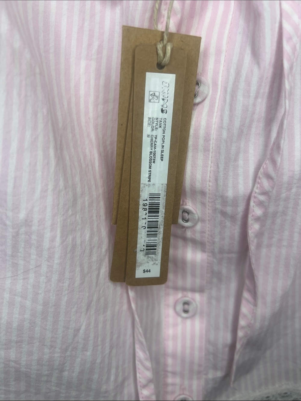 Skims Pink and White Striped Button-Front Shirt. - Picture 3 of 13